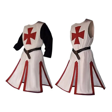 Knights Templar Crusader Cosplay Costume Authentic Tunic & Cape Set Halloween Costume For Adults - Image 24