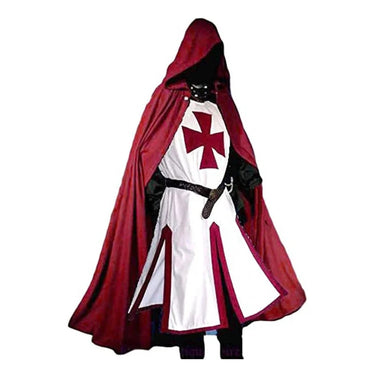 Knights Templar Crusader Cosplay Costume Authentic Tunic & Cape Set Halloween Costume For Adults - Image 17