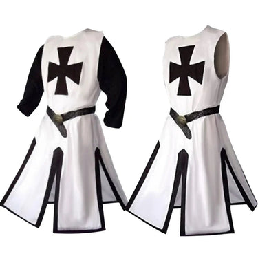 Knights Templar Crusader Cosplay Costume Authentic Tunic & Cape Set Halloween Costume For Adults - Image 26