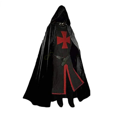 Knights Templar Crusader Cosplay Costume Authentic Tunic & Cape Set Halloween Costume For Adults - Image 6