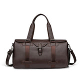 Leather Duffel Bag with Secure Weekender Design and Lace-Up Closure - Image 7