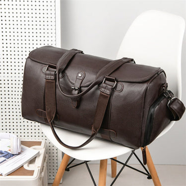 Leather Duffel Bag with Secure Weekender Design and Lace-Up Closure - Image 2