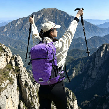 Lightweight Hiking Backpack with Comfortable Day Hike and Grid Pattern - Image 2