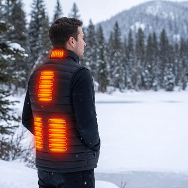 Heated Vest Men Electric Rechargeable Battery Integrated Heating Zones Waterproof Windproof - Image 1