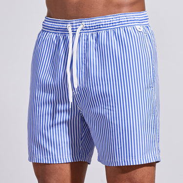 Men's Swim Shorts With Drawstring And Vertical Stripes For Swimming - hero
