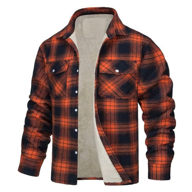 Men's Flannel Shirt Jacket With Cosy Sherpa Fleece Lining - Image 1