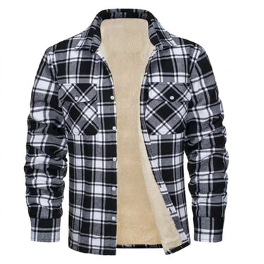 Men's Flannel Shirt Jacket With Cosy Sherpa Fleece Lining - Image 2