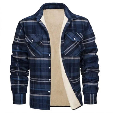 Men's Flannel Shirt Jacket With Cosy Sherpa Fleece Lining - Image 4