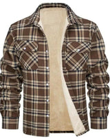 Men's Flannel Shirt Jacket With Cosy Sherpa Fleece Lining - Image 5