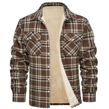 Men's Flannel Shirt Jacket With Cosy Sherpa Fleece Lining - Image 5