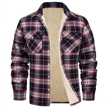 Men's Flannel Shirt Jacket With Cosy Sherpa Fleece Lining - Image 6