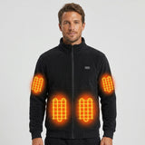 Men's Heated Jacket In Fleece With Stand Collar And Full Zip That Seals In Heat And Blocks Wind - Image 1
