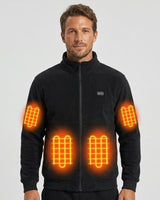Men's Heated Jacket In Fleece With Stand Collar And Full Zip That Seals In Heat And Blocks Wind - Image 1
