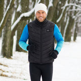 Men's Heated Vest Men With USB Rechargeable Battery Powered Stand Collar Puffer And Dual-button Chest Controller - Image 3