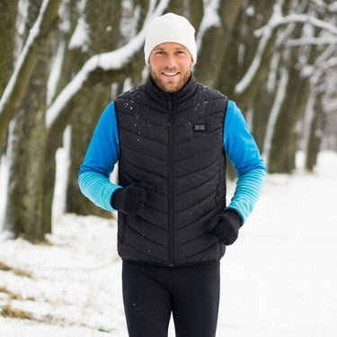 Men's Heated Vest Men With USB Rechargeable Battery Powered Stand Collar Puffer And Dual-button Chest Controller - Image 3