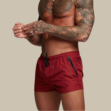 Men's Swim Shorts With Drawstring Waist And Zip Pocket Solid - Image 1