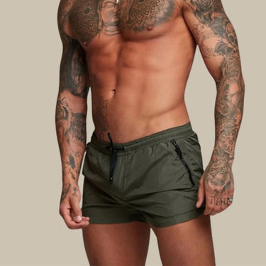 Men's Swim Shorts With Drawstring Waist And Zip Pocket Solid - Image 5