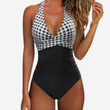 One Piece Swimsuit Flattering Halter V-Neck - Image 14