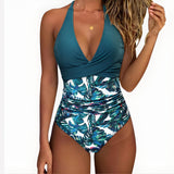 One Piece Swimsuit Flattering Halter V-Neck - Image 17