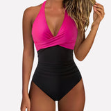 One Piece Swimsuit Flattering Halter V-Neck - Image 2