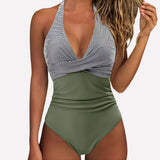 One Piece Swimsuit Flattering Halter V-Neck - Image 21