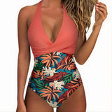 One Piece Swimsuit Flattering Halter V-Neck - Image 25