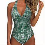 One Piece Swimsuit Flattering Halter V-Neck - Image 27