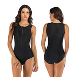 One Piece Swimsuit Flattering Mini A-Line Zip-Front - Image 5