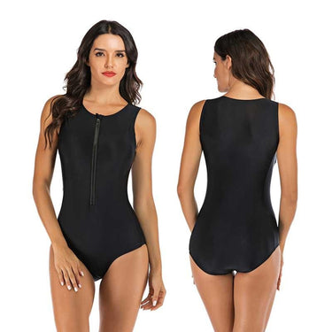 One Piece Swimsuit Flattering Mini A-Line Zip-Front - Image 5