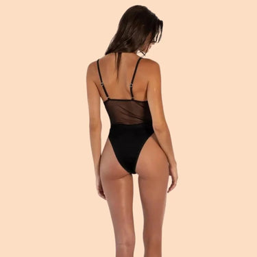 One Piece Swimsuit Flattering Monokini V-Neck Sheer Mesh - Image 7