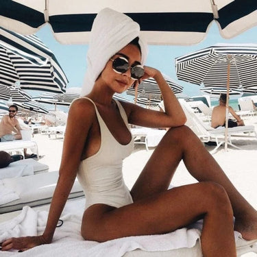 One Piece Swimsuit Flattering Scoop Neck - Image 2