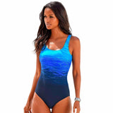 One Piece Swimsuit Flattering Scoop Neck Ombre - Image 2