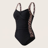 One Piece Swimsuit Flattering Mini Bodycon Ruched - hero