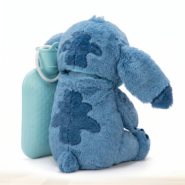 Plush Hot Water Bottle With Stitch Design Provides Comforting Warmth For Cold Fingers - angle
