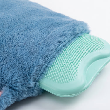 Plush Hot Water Bottle With Stitch Design Provides Comforting Warmth For Cold Fingers - detail
