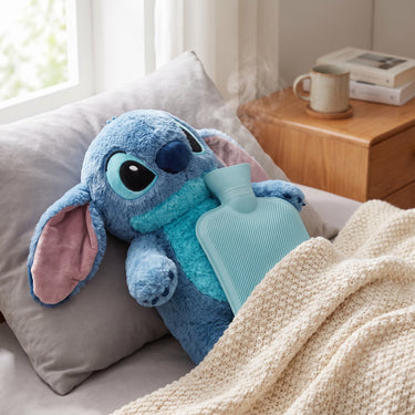 Plush Hot Water Bottle With Stitch Design Provides Comforting Warmth For Cold Fingers - hero