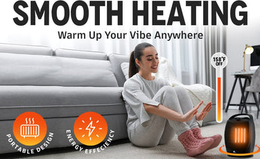 Portable Electric Heater Space Super Quiet Oscillating Fan Thermostat - Image 7