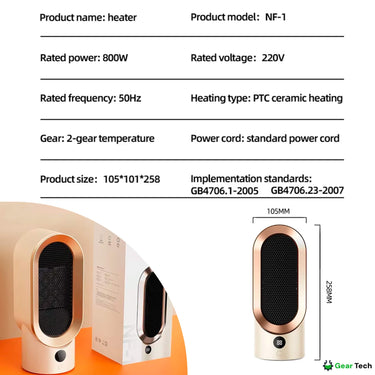 Portable Space Heater For Small Spaces Energy-Saving Room Heater With Instant Heat To Stay Warm This Winter - Image 7