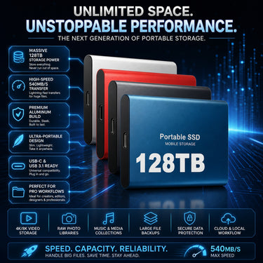 Portable Ssd External Hard Drive High Speed USB Storage 128tb With Durable Aluminum Housing - Image 4
