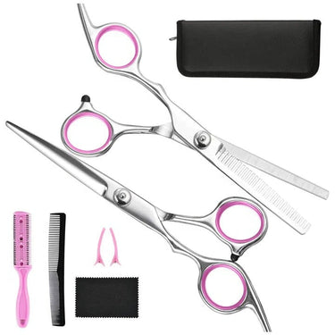 Professional Haircutting Scissors Set With Thinning Shears And Styling Accessories - Image 2