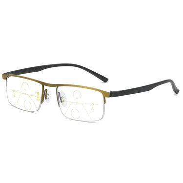 Progressive Reading Glasses Adjustable Half-Rim Rectangular Anti-Glare - Image 8