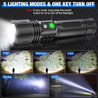 Rechargeable Flashlight Tactical LED High Lumen Super Bright - Image 3