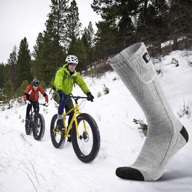 Rechargeable Heated Socks Moisture Wicking Ankle With Battery And Ribbed Knit Calf - Image 5