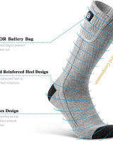 Rechargeable Heated Socks Moisture Wicking Ankle With Battery And Ribbed Knit Calf - Image 3