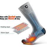 Rechargeable Heated Socks Moisture Wicking Ankle With Battery And Ribbed Knit Calf - Image 2