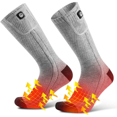Rechargeable Heated Socks Moisture Wicking Ankle With Battery And Ribbed Knit Calf - Image 9
