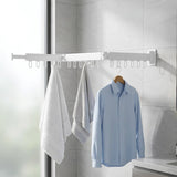 Retractable Drying Rack With Folding Wall-Mount Hanger Design For Cloth That Disappears When You're Done - Image 4