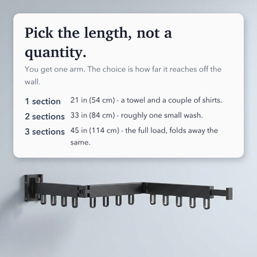 Retractable Drying Rack With Folding Wall-Mount Hanger Design For Cloth That Disappears When You're Done - Image 7