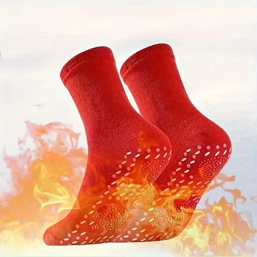 Self Heating Socks Thermal Crew With Non-Slip Grip Soles For Indoor Warmth - Image 2