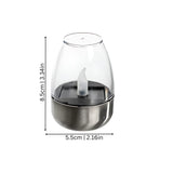 Solar Flameless Candle Clear Glass Dome Silver Base LED - Image 2